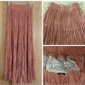 Longhorn Pleated Maxi Skirt - Soft Dusty Rose